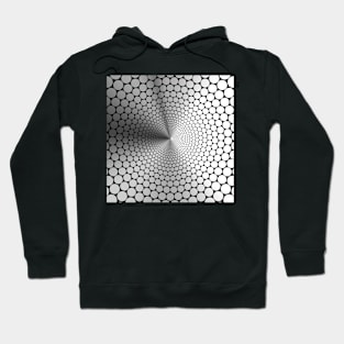 Optical Illusion Angle Gradient Silver on Black NOIR Hoodie